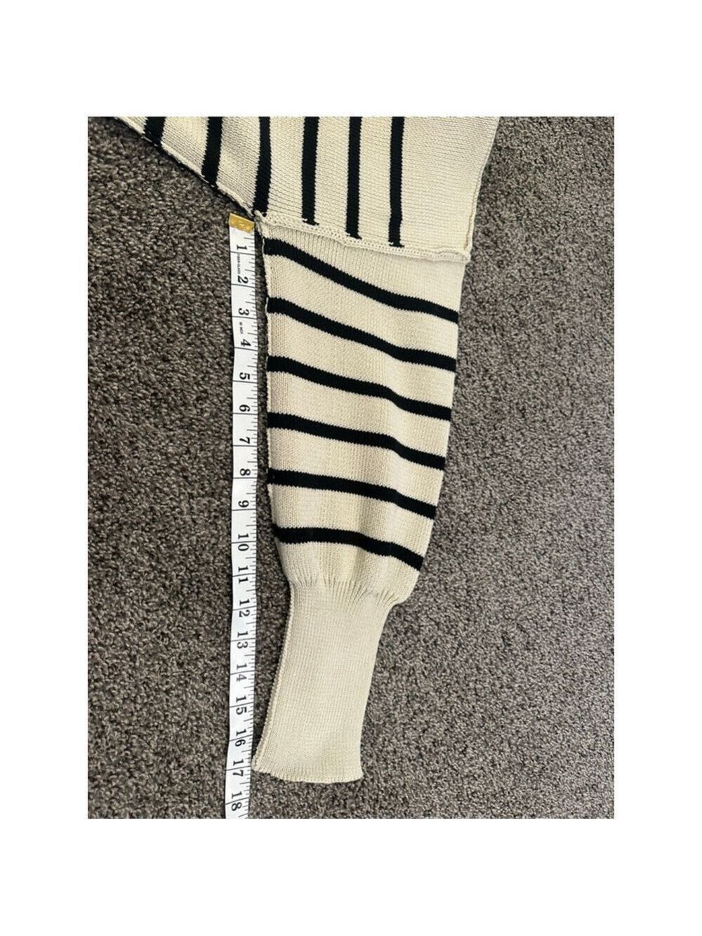 COMMENSE Crew Neck Sweater Off White Black Medium - Picture 10 of 10